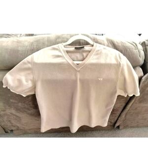 Tan and Cream Diesel Medium Classic V Neck T Shirt